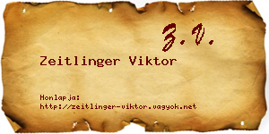 Zeitlinger Viktor névjegykártya